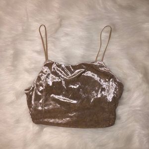 HONEY PUNCH velvet cropped top